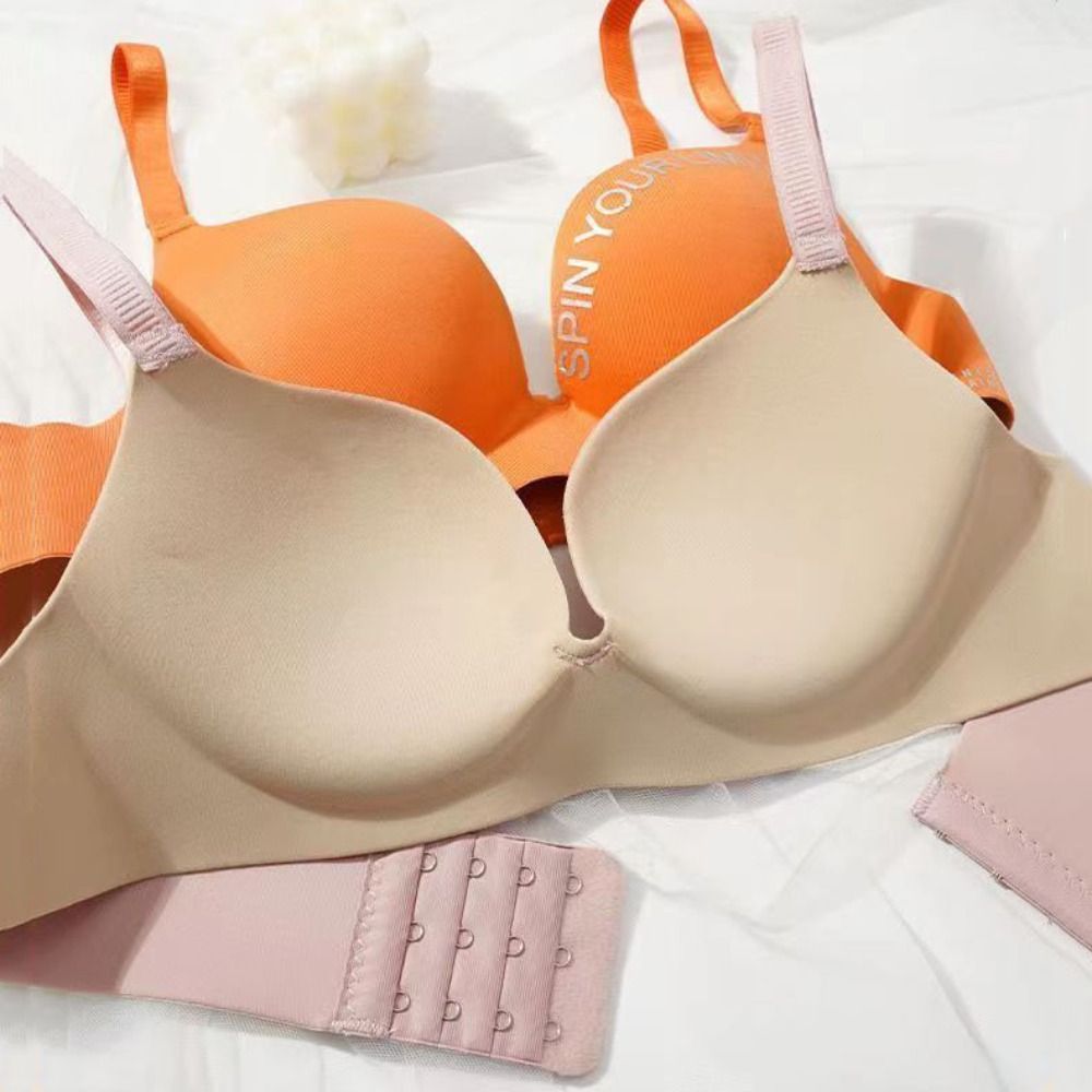 Bralette Triangle Set - Bra Wanita Motif Huruf Fashion, Tanpa
