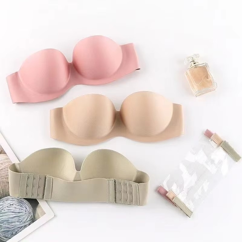 Bralette Triangle Set - Bralette Wanita Seksi Tanpa Tali, Push-Up,