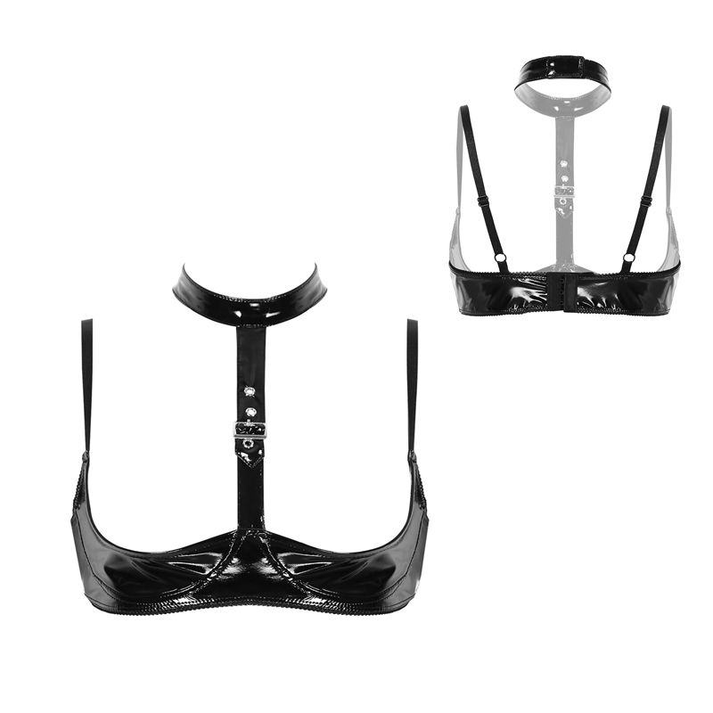 Set Lingerie Kulit Paten Wanit - Bralette Triangle Set ulasan dan harga