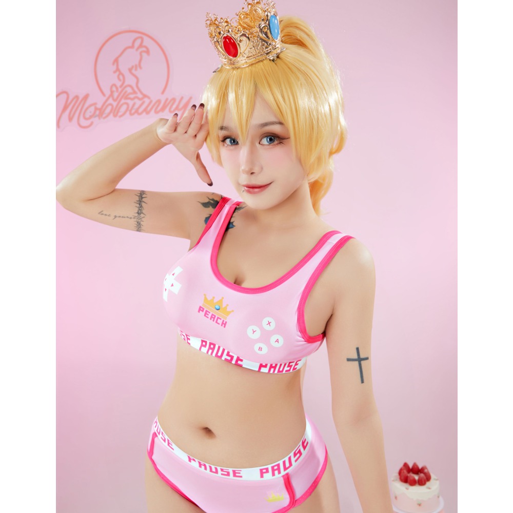 MOBBUNNY Peach derival Tank To - Bralette Triangle Set ulasan dan harga