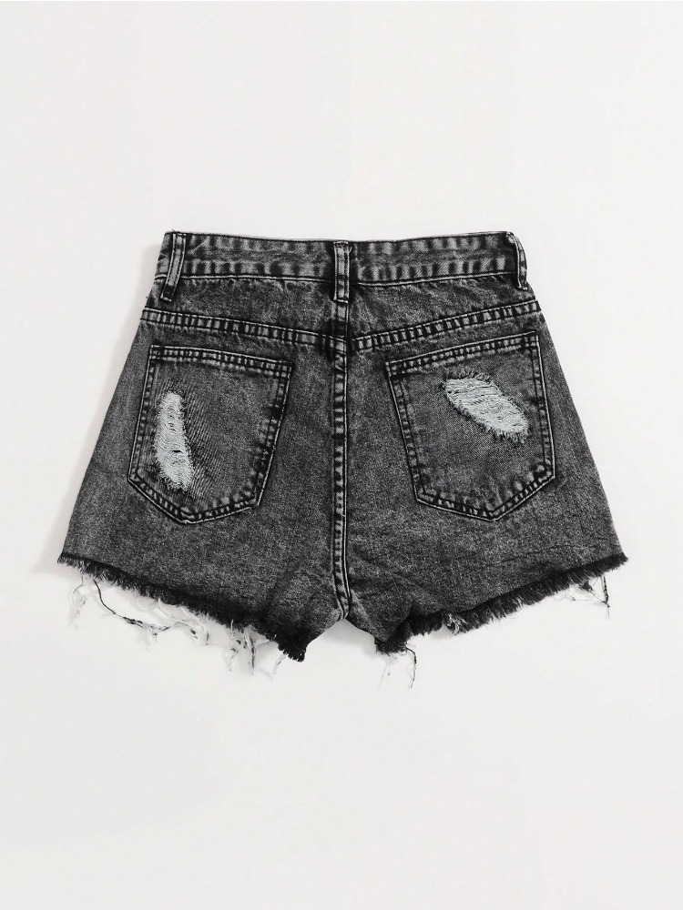 Celana Pendek Denim Wanita Mod - Shorts Denim Frayed ulasan dan harga