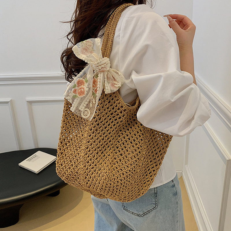 Tas Tote Renda Musim Panas Wan - Crochet Bag Raffia ulasan dan harga