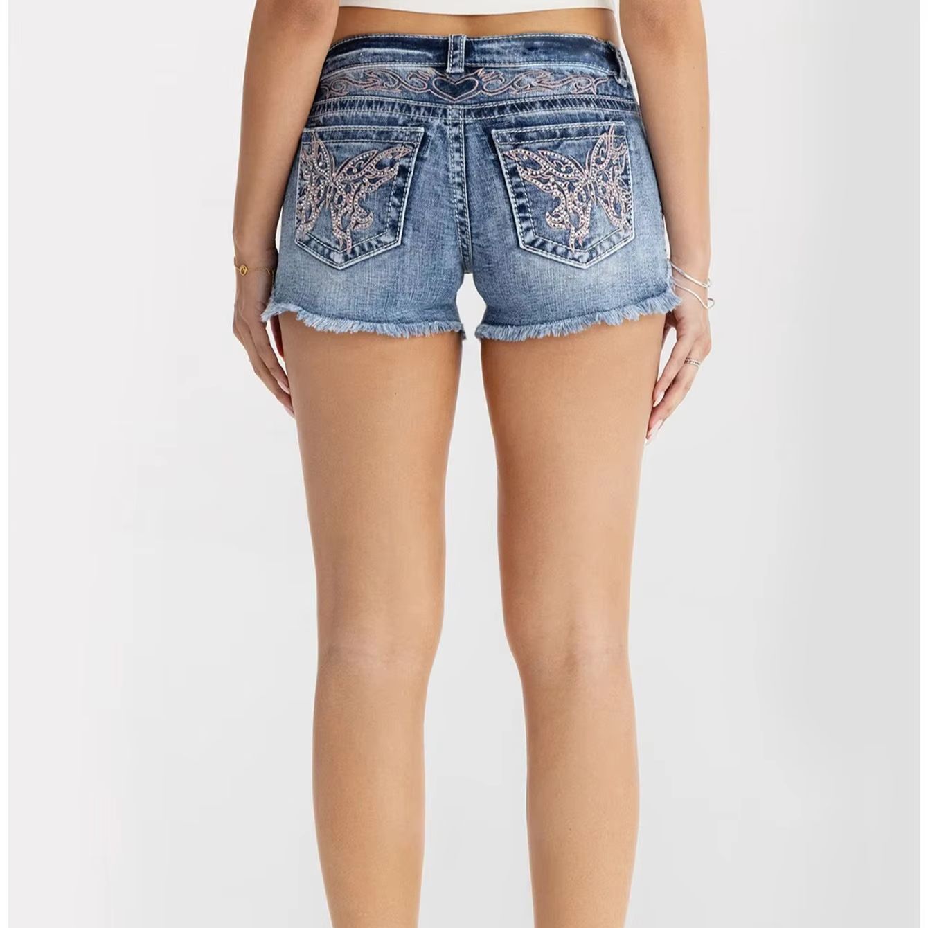 Pakaian Wanita Celana Pendek D - Shorts Denim Frayed ulasan dan harga
