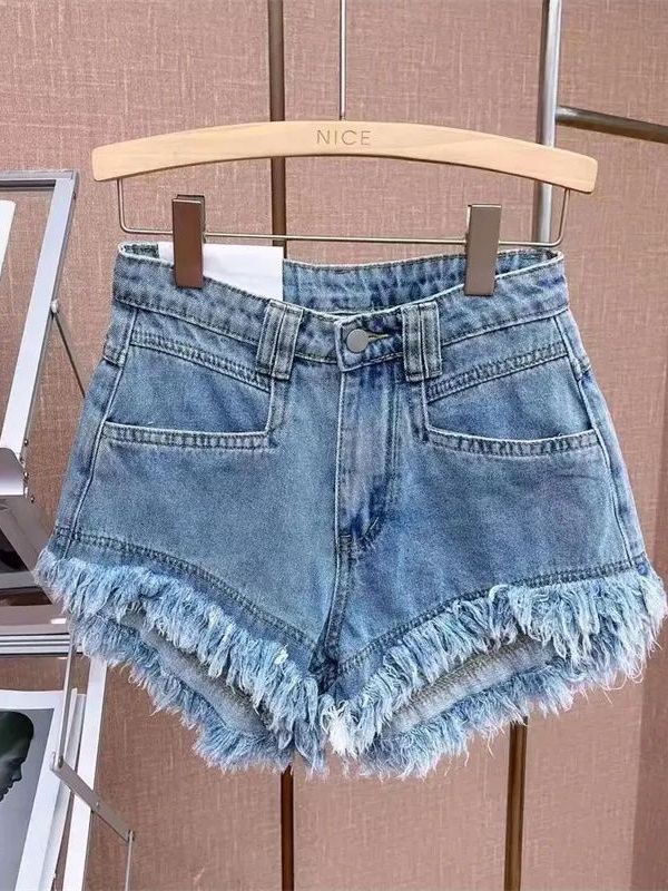 Celana Pendek Denim Hem Berjum - Shorts Denim Frayed ulasan dan harga