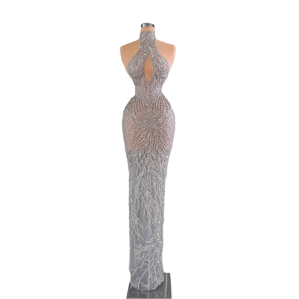 Gaun Malam Elegan dengan Kerah - Maxi Dress Halter ulasan dan harga