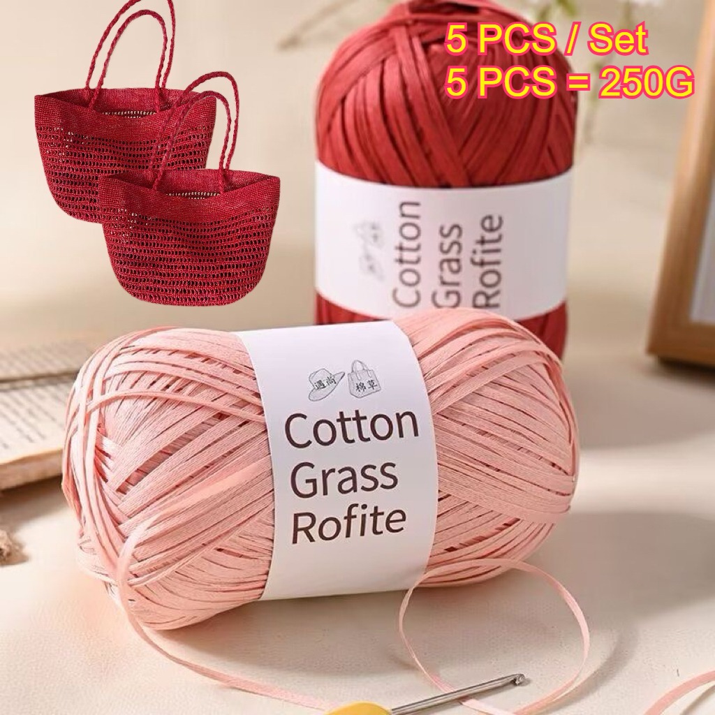 5PCS 250g Tali Kertas Rafia Be - Crochet Bag Raffia ulasan dan harga